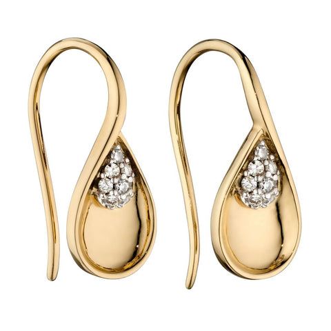 9ct Gold Teardrop Diamond Earrings by Elements Gold (GE2370) - Charming and Trendy Ltd