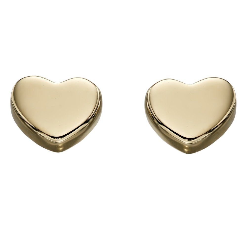 9ct Gold Heart Stud Earrings by Elements Gold (GE2179) - Charming and Trendy Ltd