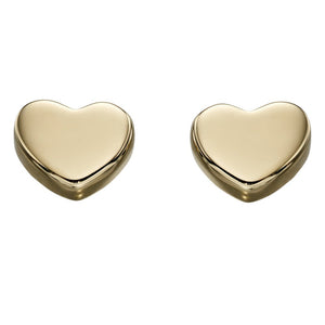 9ct Gold Heart Stud Earrings by Elements Gold (GE2179) - Charming and Trendy Ltd