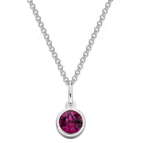 Sterling Silver Crystal Birthstone Pendant Necklaces, 16", 18" or 20" Gift Boxed - Charming And Trendy Ltd