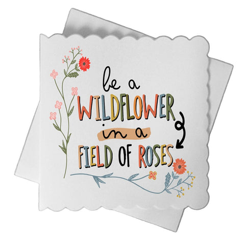"Be a Wildflower in a Field of Roses" Water Colour Encouragement Card - Charming and Trendy Ltd