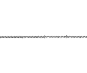 925 Sterling Silver Curb with Bead Stations (1.1mm - 22"/55cm - 2.29g)