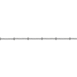 925 Sterling Silver Trace Chain with 1.7mm Beads - Charming and Trendy Ltd