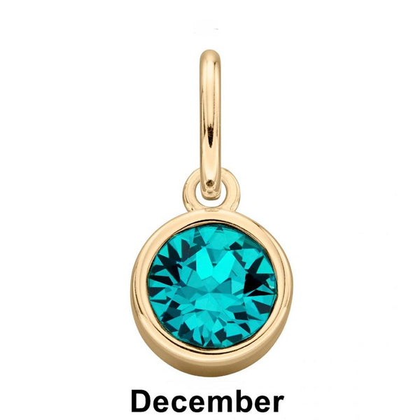 Gold Plated 925 Sterling Silver Crystal Birthstone Pendant Charms