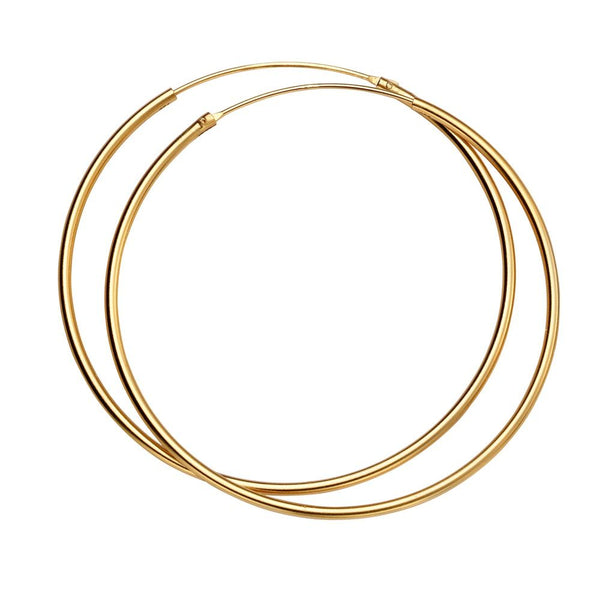 14ct Gold-Plated 925 Sterling Silver 50mm Hoop Sleeper Earrings - Charming and Trendy Ltd