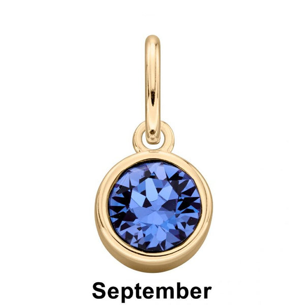 Gold Plated 925 Sterling Silver Crystal Birthstone Pendant Charms